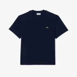 Lacoste Miesten T-Paita, MID WEIGHT COTTON JERSEY T-SHIRT NOS Tummansininen