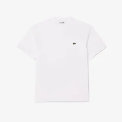 Lacoste Miesten T-Paita, MID WEIGHT COTTON JERSEY T-SHIRT NOS Valkoinen