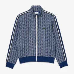 Lacoste Miesten Verryttelytakki, PARIS JACQUARD MONOGRAM ZIPPED Sininen Kuosi