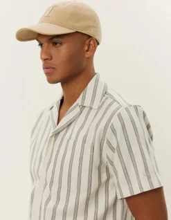 LES DEUX kauluspaita, LAWSON STRIPE SS SHIRT Raidallinen Vihreä