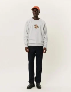Les Deux miesten collegepusero, FIORE SWEATSHIRT Keskiharmaa