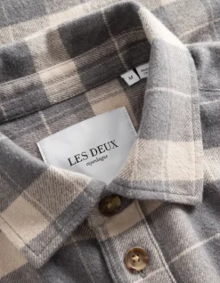 Les Deux Miesten Flanellipaita, LENNON CHECK Ruskea Ruutu