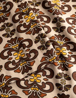 Les Deux Miesten Kauluspaita, HENDRIX AOP SS SHIRT Ruskea Kuosi