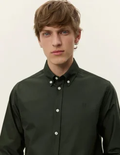 Les Deux miesten kauluspaita, KONRAD OXFORD SHIRT Tummanvihreä