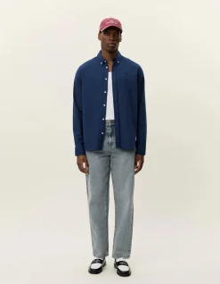 Les Deux miesten kauluspaita, DESERT REG SHIRT Tummansininen