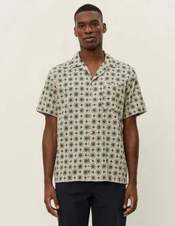 Les Deux miesten lyhythihainen kauluspaita, LUKAS AOP Valkopohjainen Kuosi