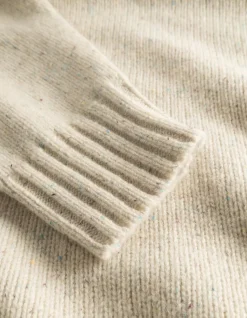 Les Deux Miesten Neulepusero, GARY FLECK WOOL ROUND NECK Luonnonvalkoinen