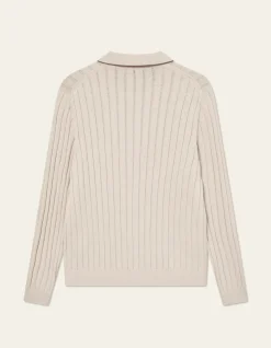 Les Deux miesten neulepusero, Bogart Rugby Polo Knit Beige