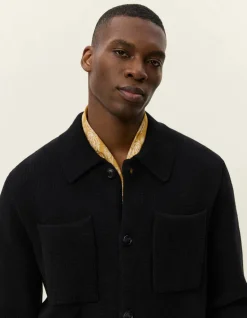 Les Deux miesten paitatakki FISHER COTTON MILANO OVERSHIRT, musta