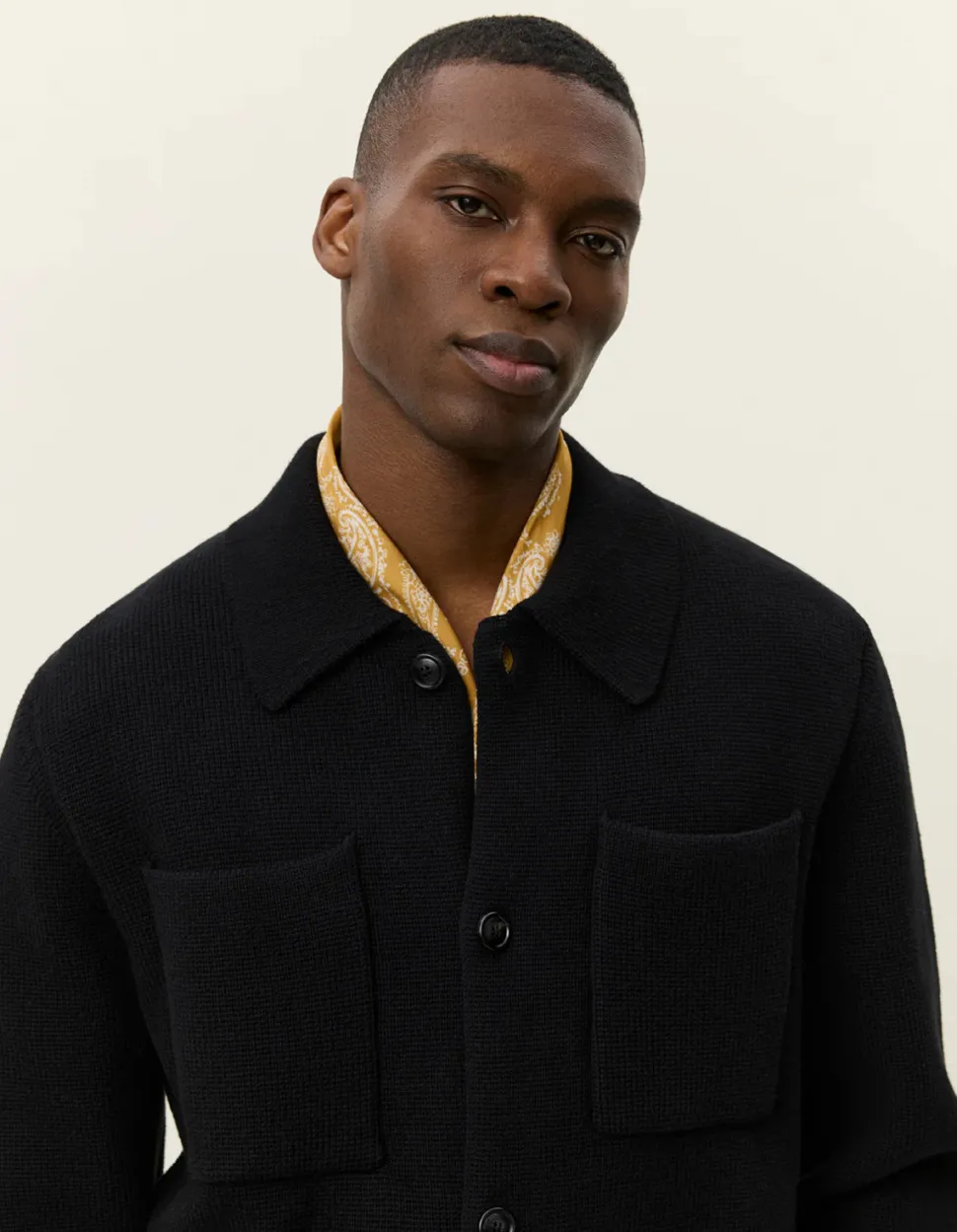 Les Deux miesten paitatakki FISHER COTTON MILANO OVERSHIRT, musta