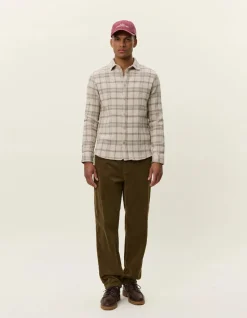 Les Deux miesten paitatakki, KASH CHECK OVERSHIRT Hiekka