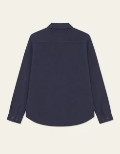 Les Deux miesten paitatakki, LENNON BOUCLE OVERSHIRT Tummansininen