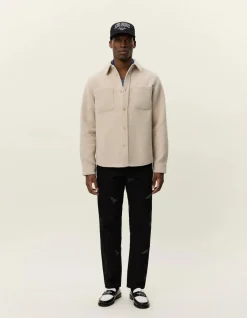 Les Deux miesten paitatakki, LENNON BOUCLE OVERSHIRT Luonnonvalkoinen