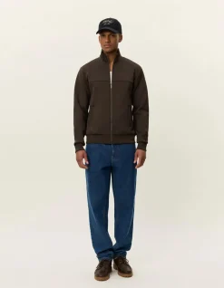 Les Deux miesten takki, BALLIER TRACK JACKET - SEASONAL Keskiruskea