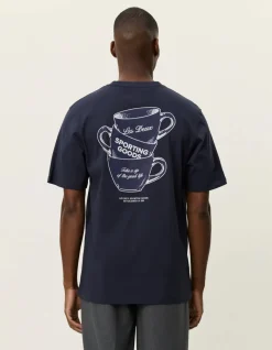 Les Deux miesten t-paita Ben Coffee Artist T-shirt, tummansininen