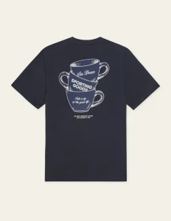 Les Deux miesten t-paita Ben Coffee Artist T-shirt, tummansininen