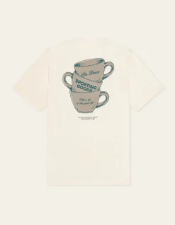 Les Deux miesten t-paita Ben Coffee Artist T-shirt, luonnonvalkoinen