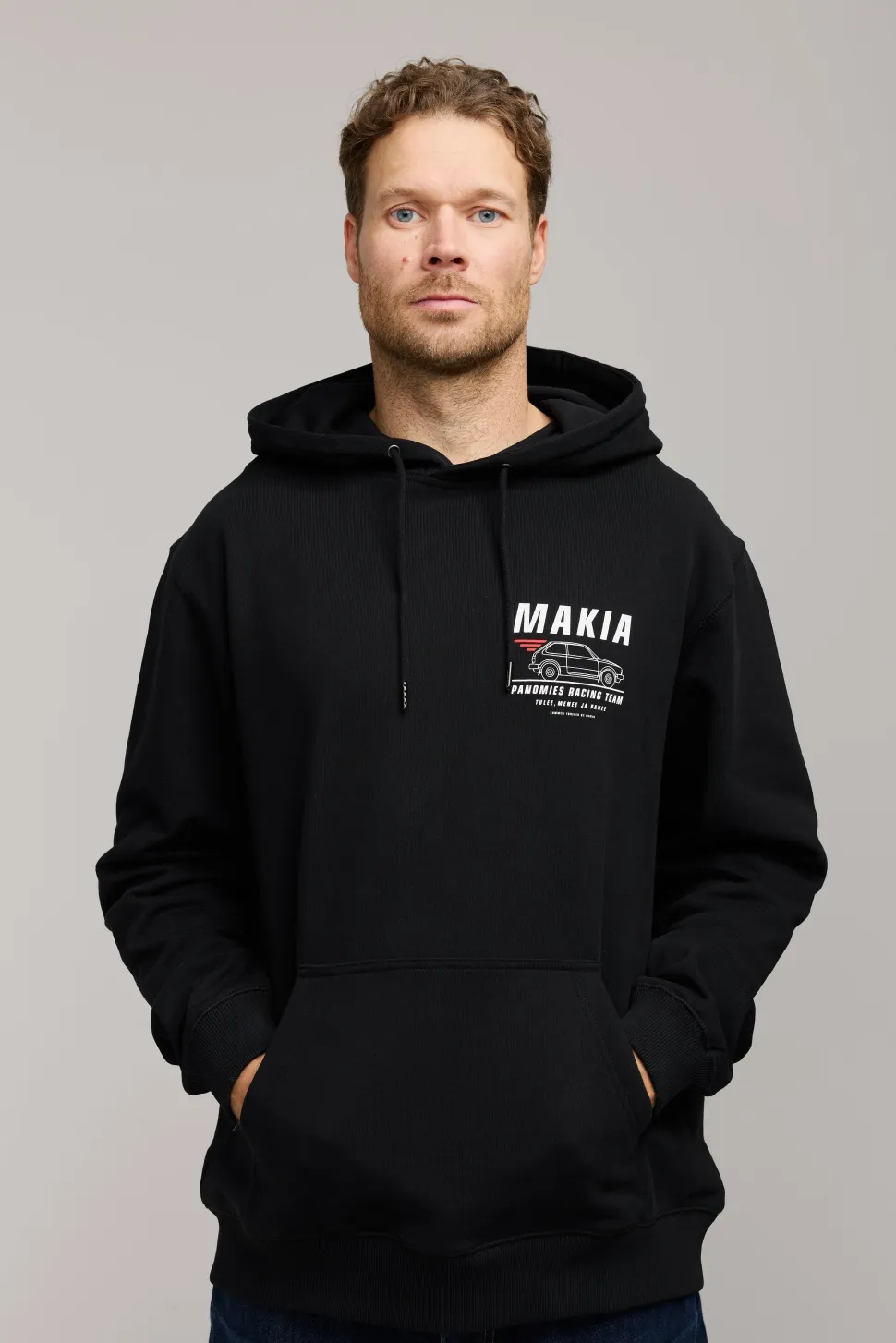 Makia Kummeli Racing Hooded Sweatshirt, musta