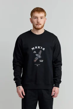 Makia miesten collegepaita Bubi Sweatshirt, musta