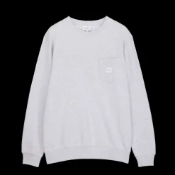 Makia Miesten Collegepaita SQUARE POCKET Vaaleanharmaa