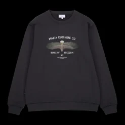 Makia miesten collegepaita Eagle Sweatshirt, hiilenmusta