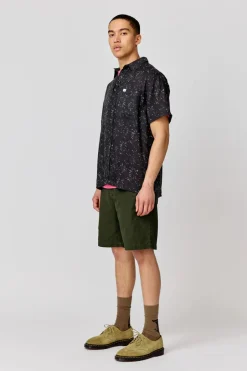 Makia miesten lyhythihainen kauluspaita, PASTURE SHIRT Musta