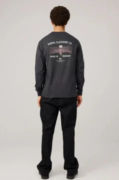 Makia miesten pitkähihainen paita Wings Long Sleeve, musta