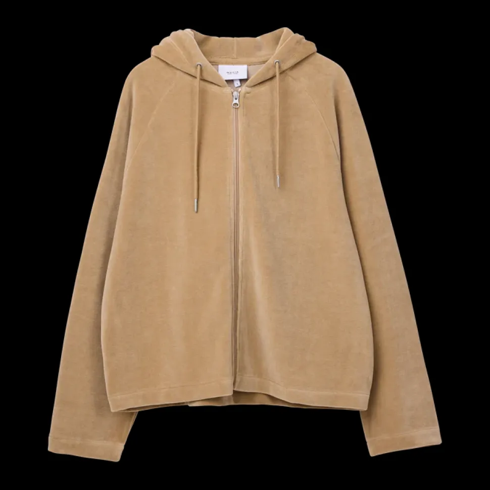 Makia naisten huppari Anne Zip Hoodie, vaalea beige