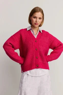 Makia naisten neuletakki Florence Cardigan, pinkki