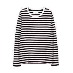 Makia Naisten Trikoopusero, Verstad Long Sleeve Raidallinen Musta