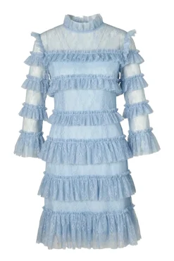 Malina naisten mekko, CARMINE FRILL LACE MINI DRESS Vaaleansininen