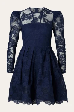 Malina naisten mekko, LEONI LACE MINI DRESS Tummansininen
