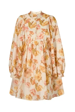 Malina naisten mekko, TYRA HIGH NECK BALLOON SLEEVE MINI DRESS Monivärinen Kuosi