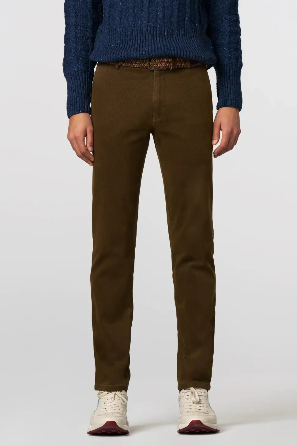 Meyer miesten puuvillahousut, BONN 5613 Tummanruskea