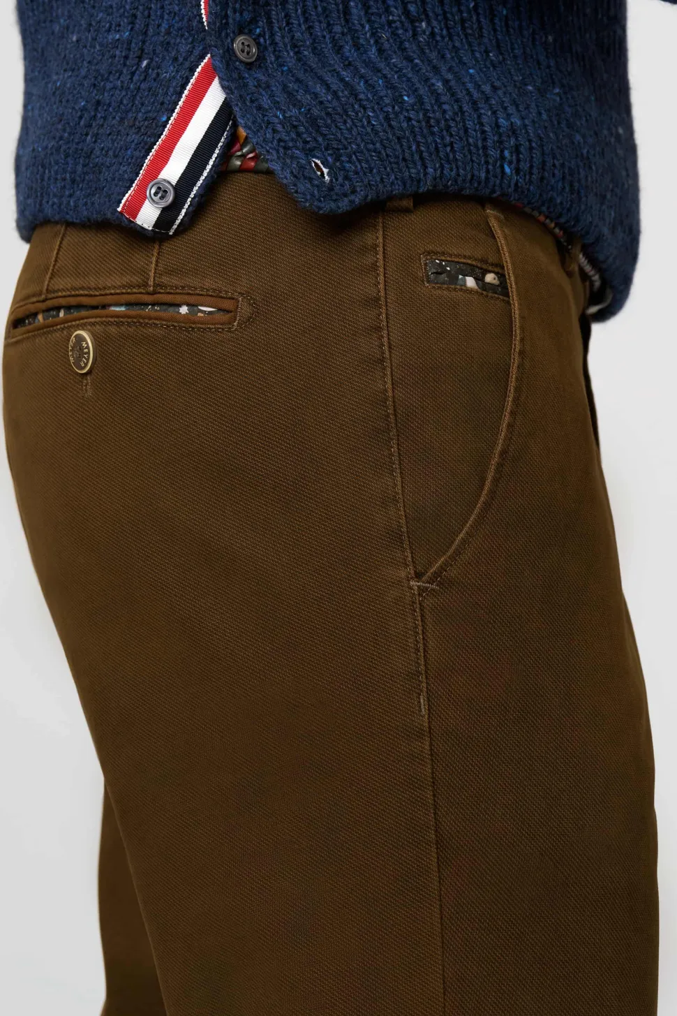 Meyer miesten puuvillahousut, BONN 5613 Tummanruskea