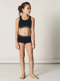 Name It hihaton toppi, NKFSHORT TOP 2P SOLID BLACK Musta