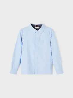 Name It kauluspaita, NKMNEWSA LS SHIRT Vaaleansininen