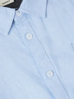 Name It kauluspaita, NKMNEWSA LS SHIRT Vaaleansininen