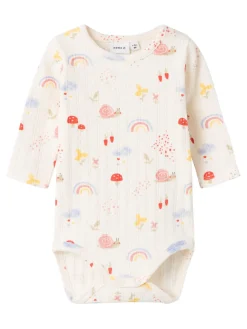 Name It lasten body, NBFBELLAS LS BODY Valkopohjainen Kuosi