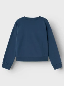 Name It lasten college, NKFLASANNE LS LOOSE SHORT SWEAT Tummansininen