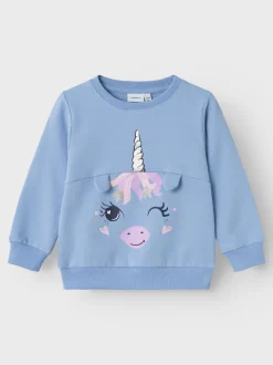 Name It lasten college, NMFKRISTINE LIGHT SWEAT Vaaleansininen