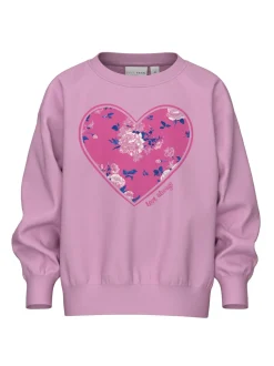 Name It lasten college, NMFVILOUI LS RLX SWEAT Vaaleanpunainen