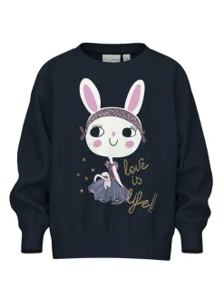 Name It lasten college, NMFVILOUI LS RLX SWEAT Tummansininen