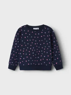Name It lasten collegepusero, NMFDAVINA LS SWEAT FLEECE Tummansininen