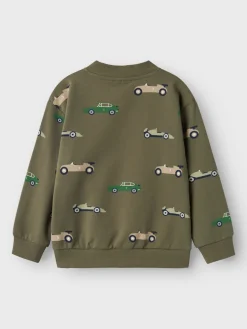 Name It lasten collegetakki, NMMBRAIS SWEAT CARDIGAN Armeijanvihreä