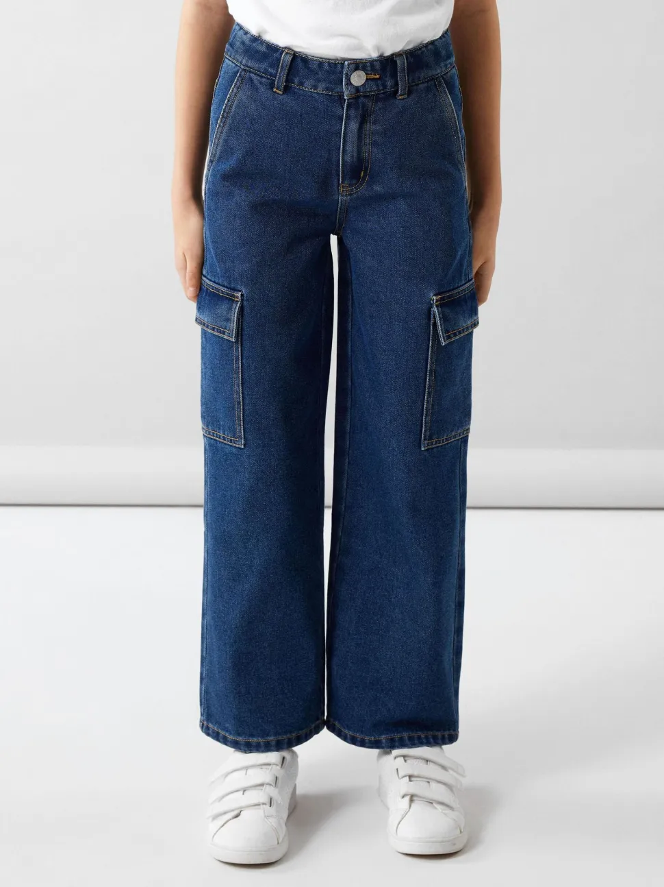 Name It lasten farkut, NKFROSE HW WIDE CARGO JEANS Indigo