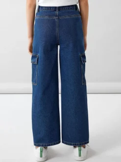 Name It lasten farkut, NKFROSE HW WIDE CARGO JEANS Indigo