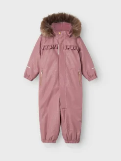 Name It Lasten Haalari, NMFSNOW10 SUIT FRILL GLITTER Vaaleanpunainen Kuosi