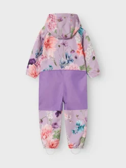 Name It Lasten Haalari, NMF ALFA08 SOFTSHELL SUIT MULTI FLOWER Liila