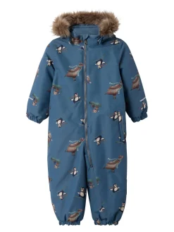 Name It lasten haalari, NMMSNOW10 SUIT ALPIN ANIMALS Vaaleansininen